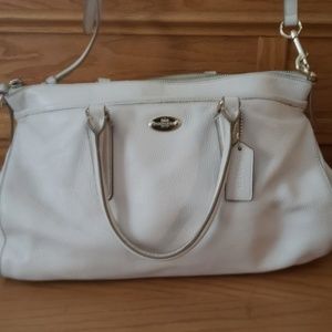 Cream leather coach Handbag